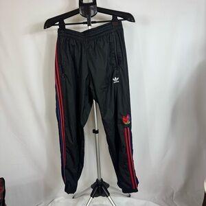 Adidas Originals Track Pants Mens M Black 3 Stripe Trefoil Joggers
